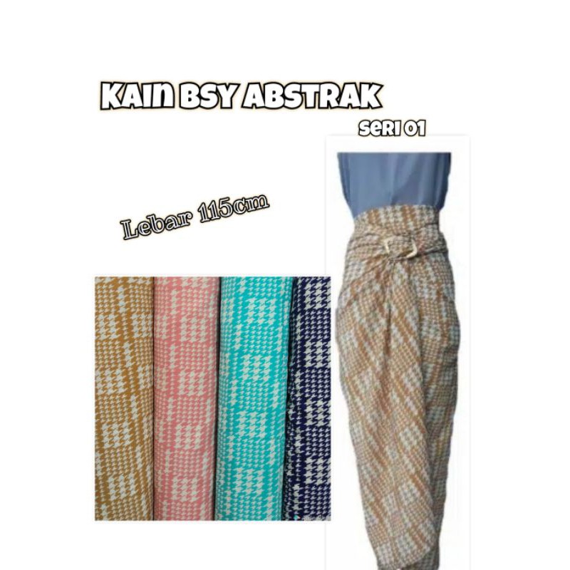 Bahan kain bsy halus motif abstrak seri 01/kain bsy murah meteran