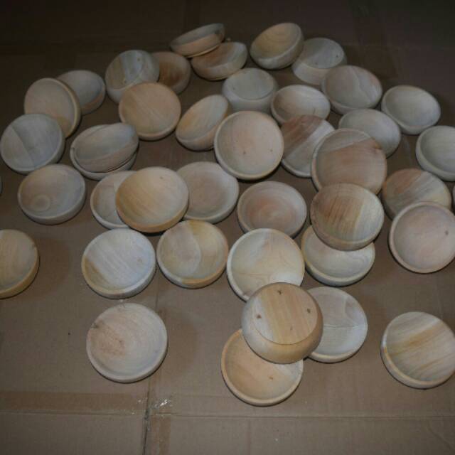 cobek kayu 10cm wadah tempat sambal medium 10cm