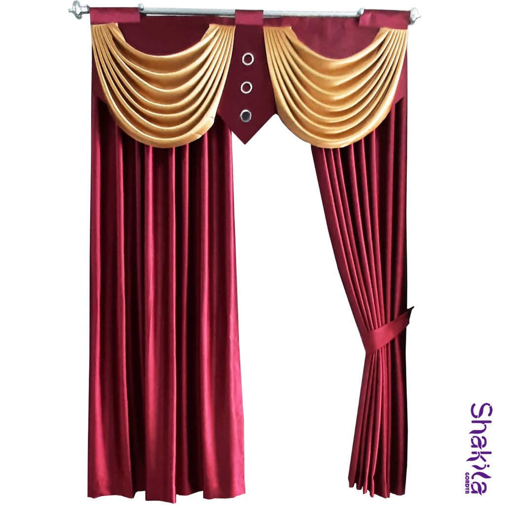 GORDEN BLACKOUT PREMIUM VINTAGE MERAH MARUN POLOS TEBAL PONI SPANYOLA GRADE A BAHAN IMPOR TEBAL