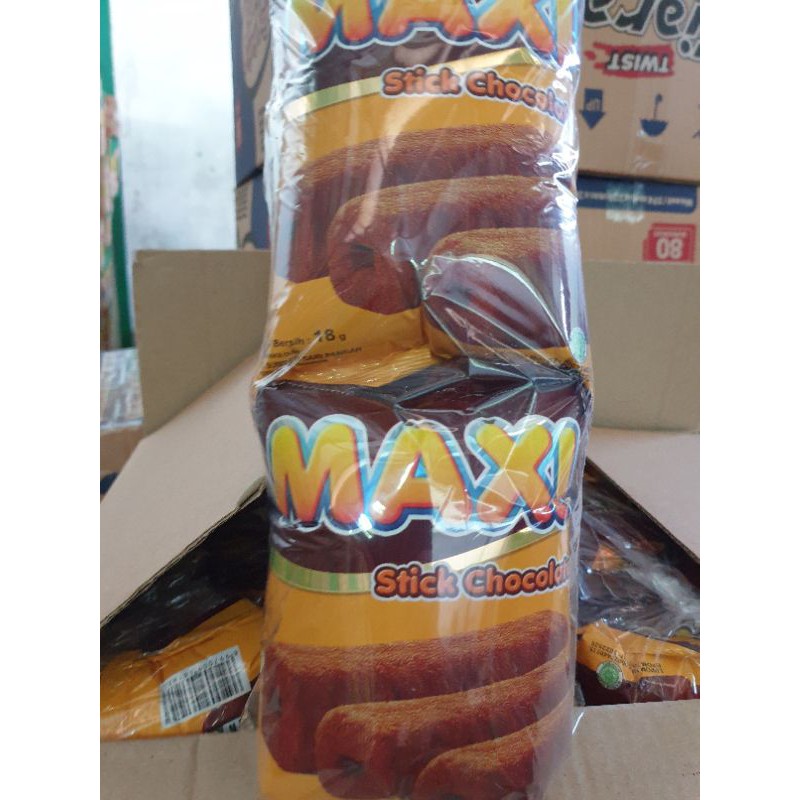 

Maxi Stick Chocolate 1 pack isi 10 bungkus @18gr