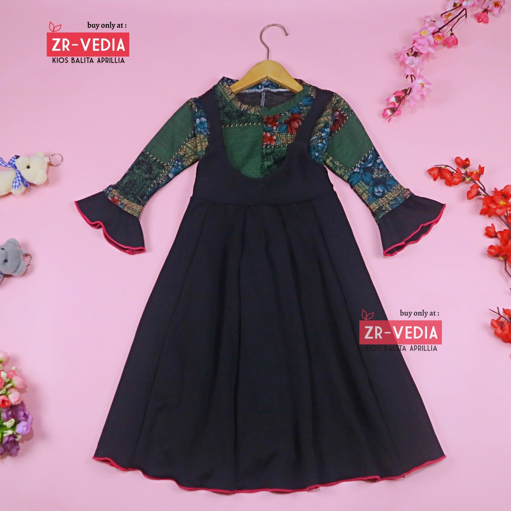 Gamis Aisyah uk 3-4 Tahun [EXPORT] Dres Ngaji Baju Anak Perempuan Murah Gamis Lebaran Panjang Adem