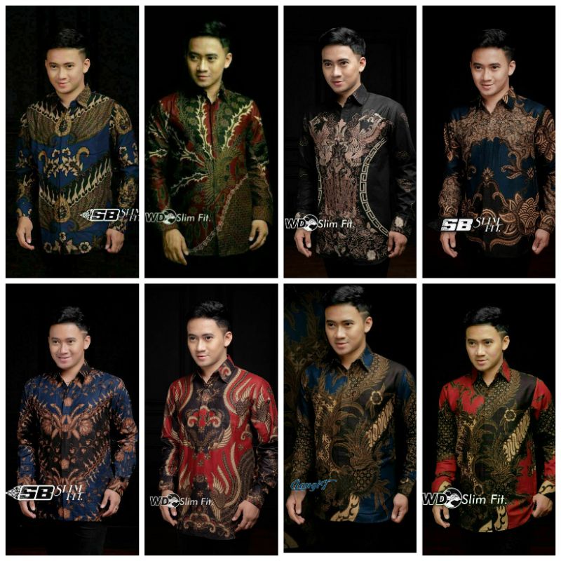 Baju Batik Cowok Lengan Panjang Laki Laki Dewasa Pria Modern