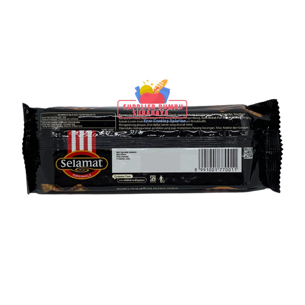 Selamat Biscuit Chocolate Sandwich Biskuit Coklat Black Vanilla Golden Choco 102g