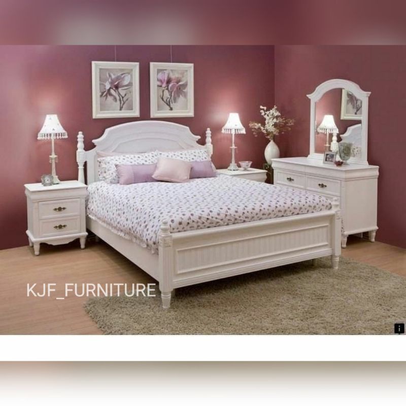 paket tempat tidur minimalis set nakas dan meja rias