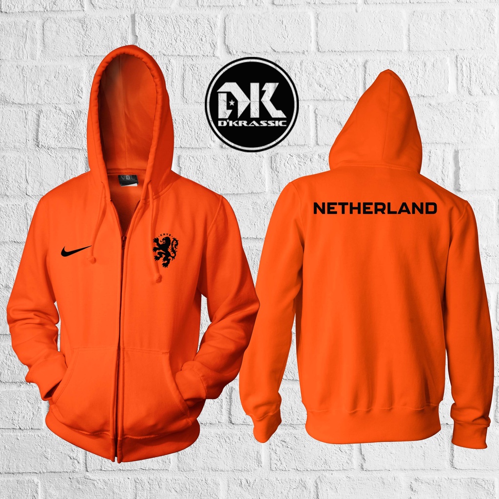 JAKET HOODIE ZIPPER PRIA BOLA NEGARA TIMNAS BELANDA NETHERLANDS HOLLAND WORLD CUP PIALA DUNIA