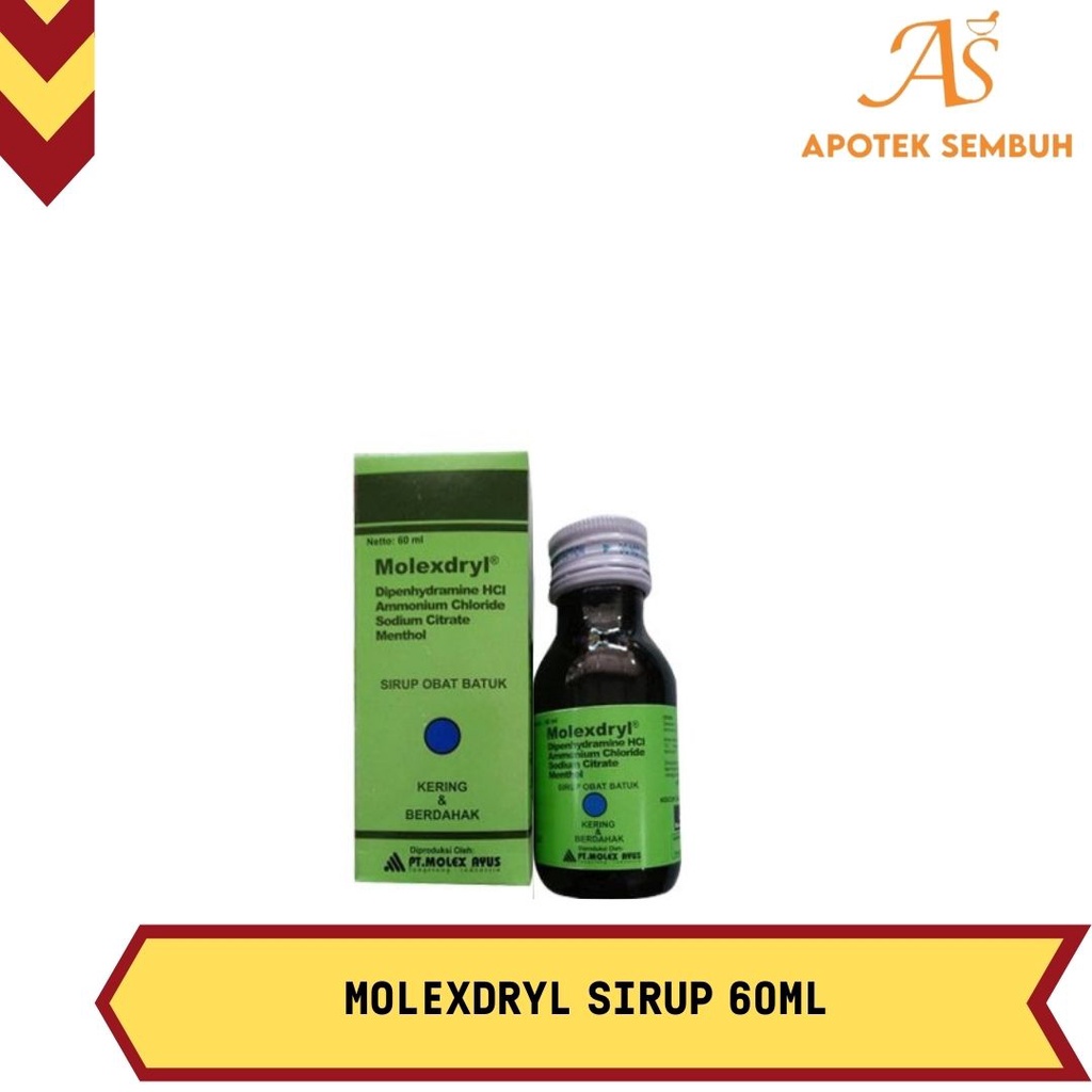 Jual MOLEXDRYL SIRUP 60ML OBAT BATUK BERDAHAK DAN BATUK KERING | Shopee