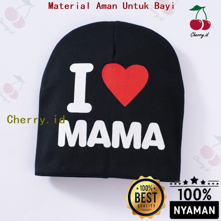 COD Topi Bayi Topi Anak I Love Papa / I Love Mama / Kupluk Bayi / Topi Bayi / Topi Kupluk Anak / Topi Kupluk Bayi TP4