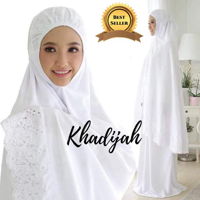 Ori&Terjamin Mukena Khadijah Katun Mikro Adem Warna Putih, Mukena Terbaru