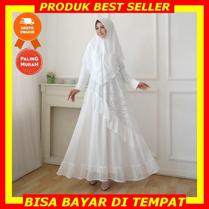 Syar'I Abstrak Ibu Gamis Syari Busui Ceruty Motif Terlaris Busana Muslim Baju Dress Brukat Wanita Ke