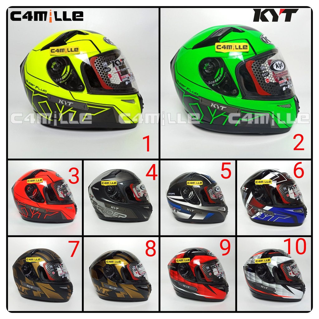 HELM KYT K2 MOTIF C4MILLE FULL FACE DOUBLE VISOR
