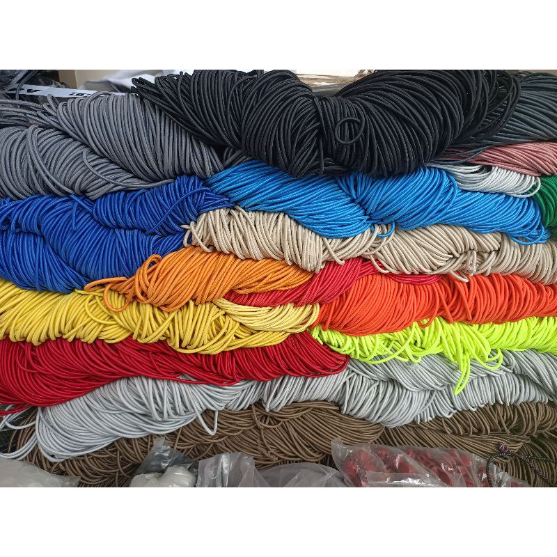 tali bulat elastis tali string elastis/tali karet bulat  3mm 13 warna( permeter)-2