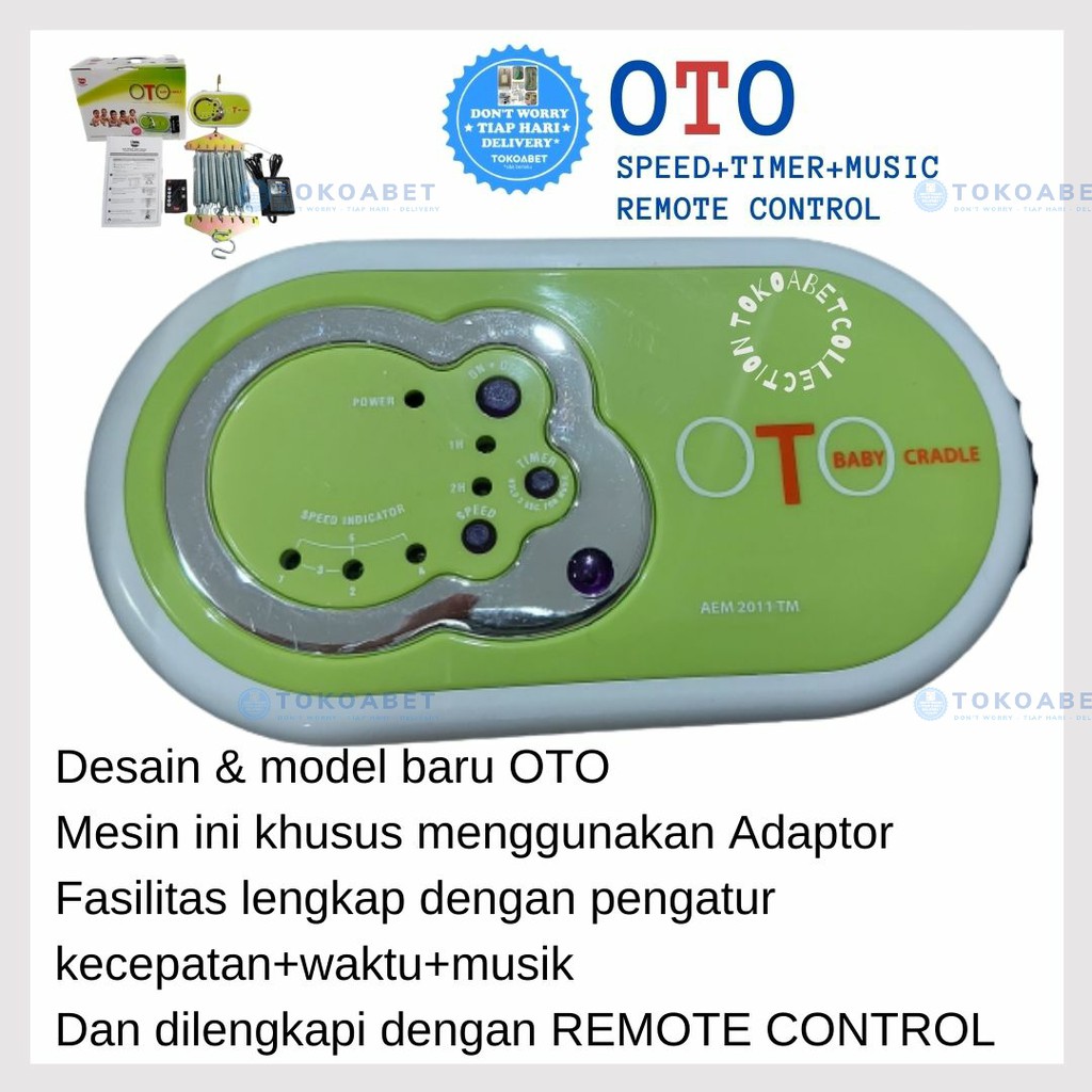 Mesin ayunan bayi otomatis OTO Remote Control Timer Music Speed  perlengkapan tidur baby TOKOABET