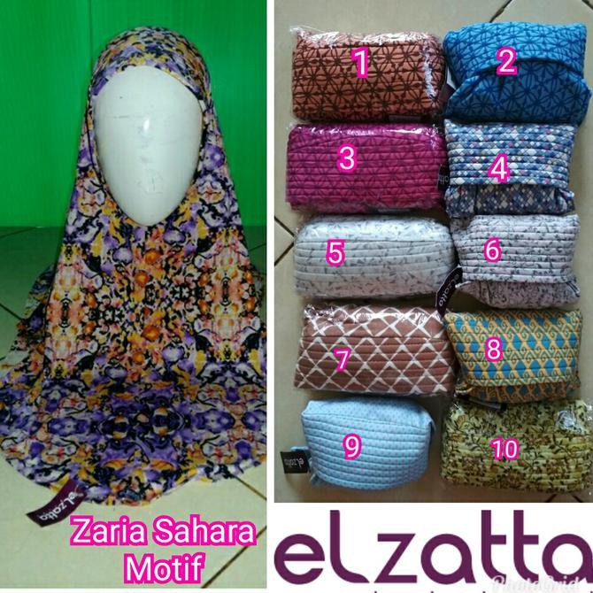 BERGO HIJAB INSTAN ZARIA SAHARA MOTIF ELZATTA ORIGINAL