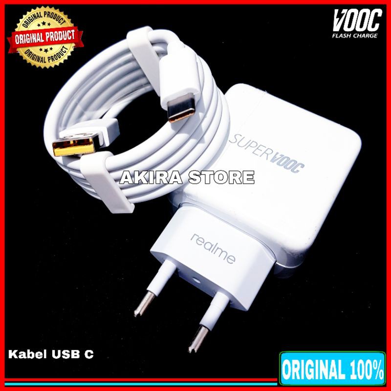 Charger Realme X Realme XT Original 100% USB C VOOC Flash Charge Type C 20W