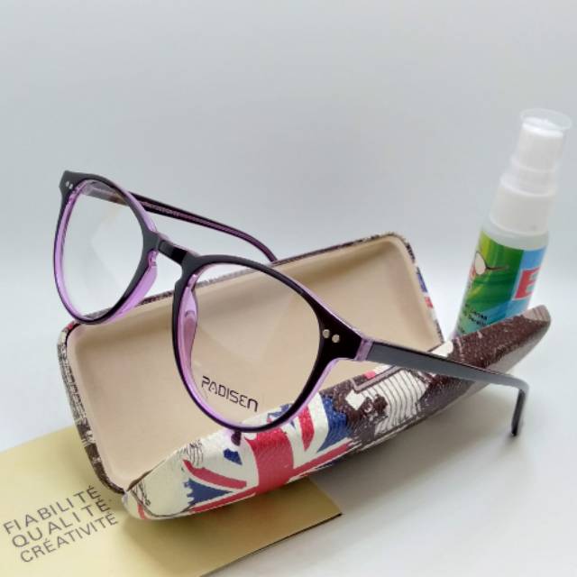 Kacamata wanita frame ungu promo gratis lensa