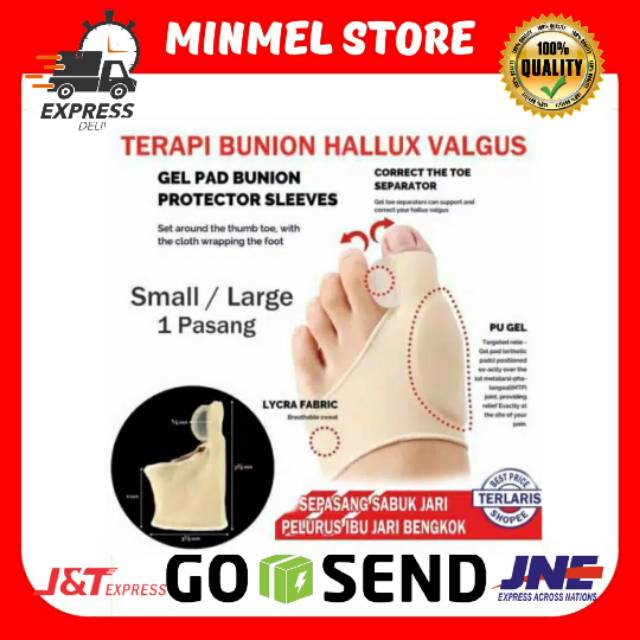 [AMPUH] KOREKTOR SEPARATOR JEMPOL KAKI BUNION PAF HALLUX VALGUS KAOS KAKI GEL PAD PROTECTOR SLEEVES