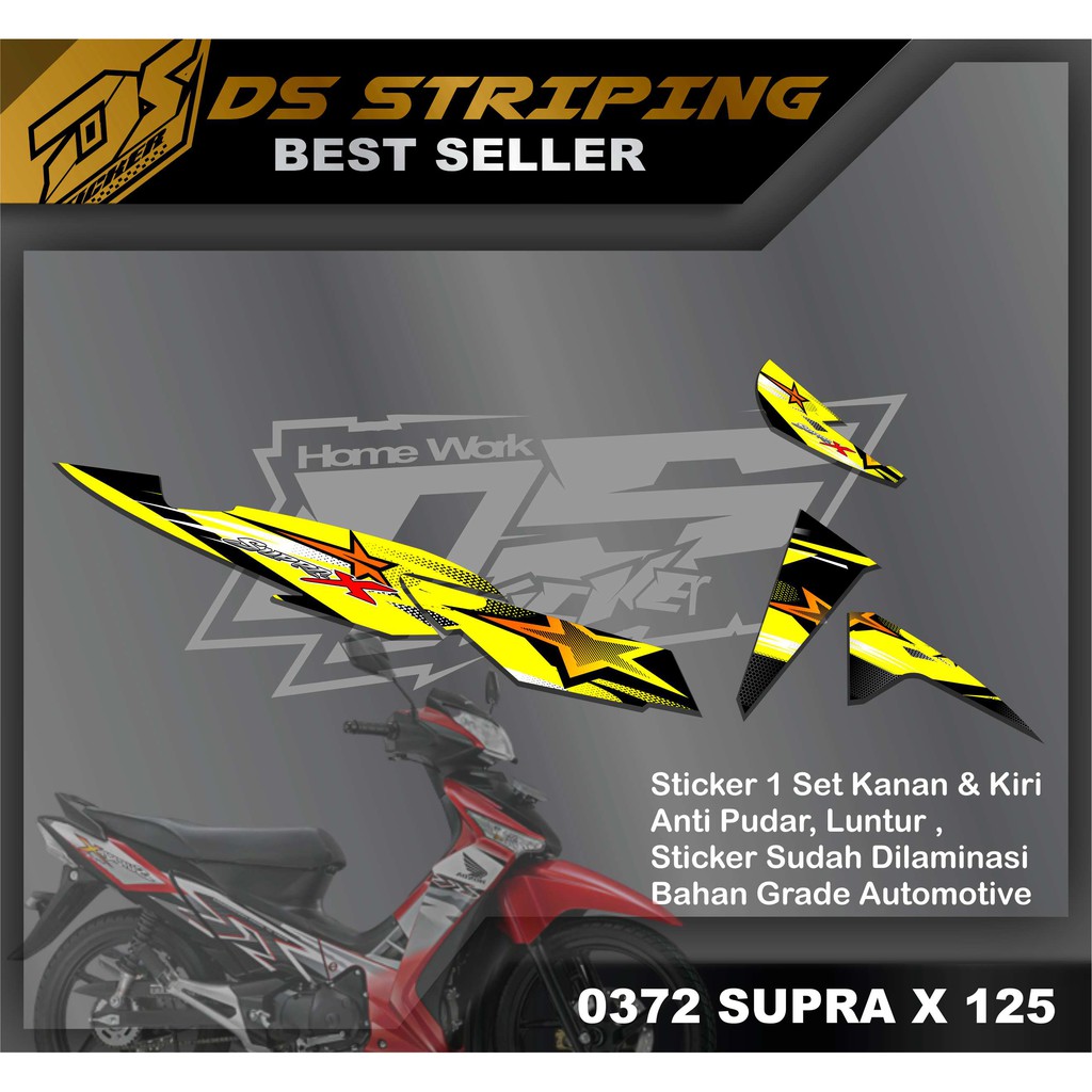 0372 sticker striping lis variasi Supra X 125 2007 -2013