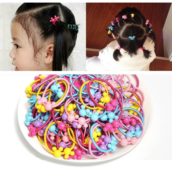 Ikat Rambut Karakter Lucu / Kuncir Rambut Anak Warna Warni isi 50 Pcs / TV-96