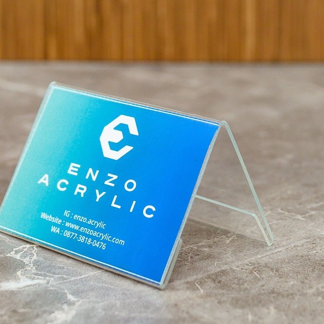 

PAPAN / STAND KARTU NAMA / KARTU BISNIS NAME TAG AKRILIK MEJA KANTOR PRICE TAG