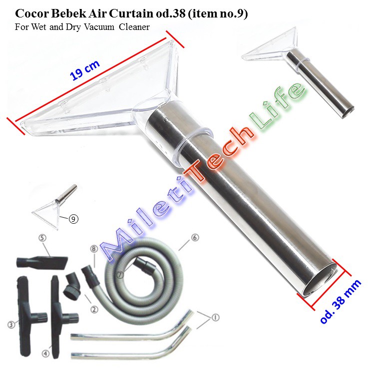 Cocor Bebek Vacuum Extractor Curtain Nozzle od.38 Hand Nozzle for Wet and Dry Vacuum