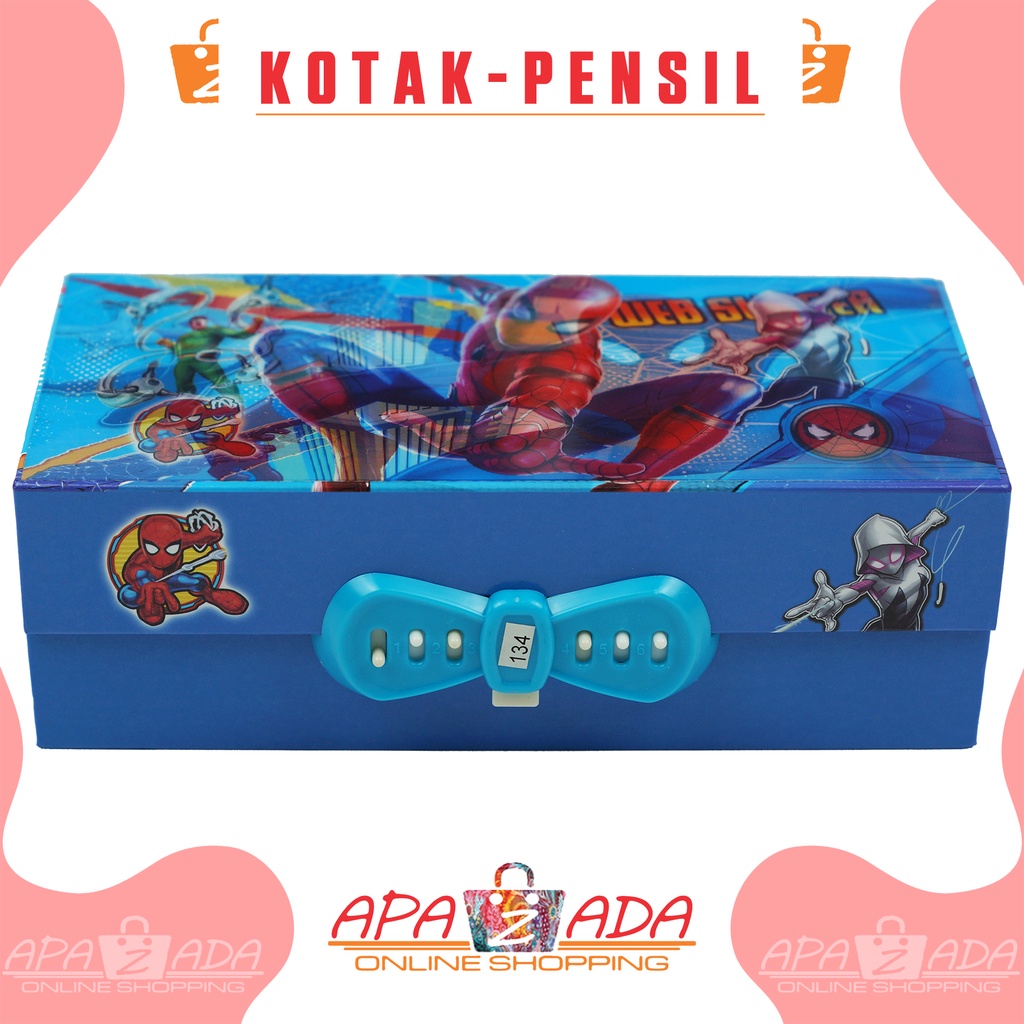 Apazada - Kotak Pensil Kode 3 Tingkat Metalik 3 Dimensi / Pencil Case Password / Kotak Pin / Tempat Pensil Box Kode Karakter Murah Berkualitas Bisa Cod-8