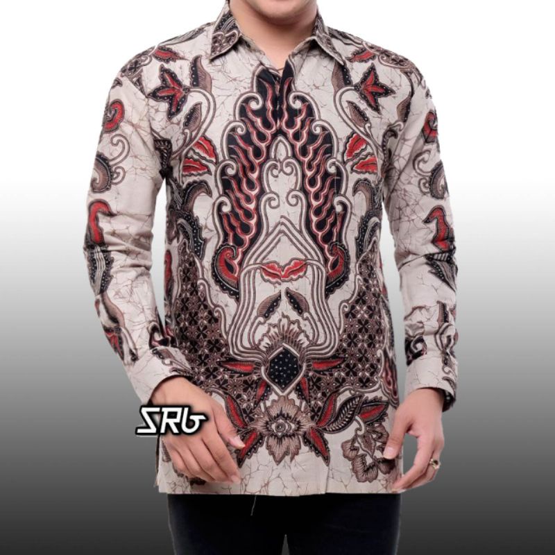 Baju kemeja batik pria lengan panjang dewasa terbaru