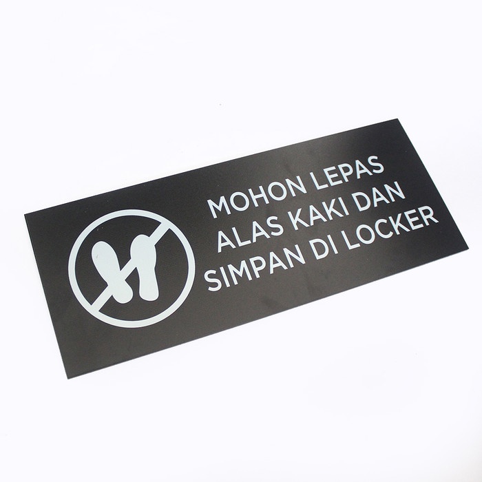 

Sign Akrilik Mohon Lepas Alas Kaki Printed / Sign Board Printed Elegan