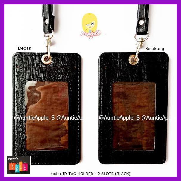 

DOCUMENTO- ID TAG HOLDER 2 KARTU/NAME TAG/ID CARD HOLDER LEATHER/TEMPAT ID CARD - HITAM -ASLIII.