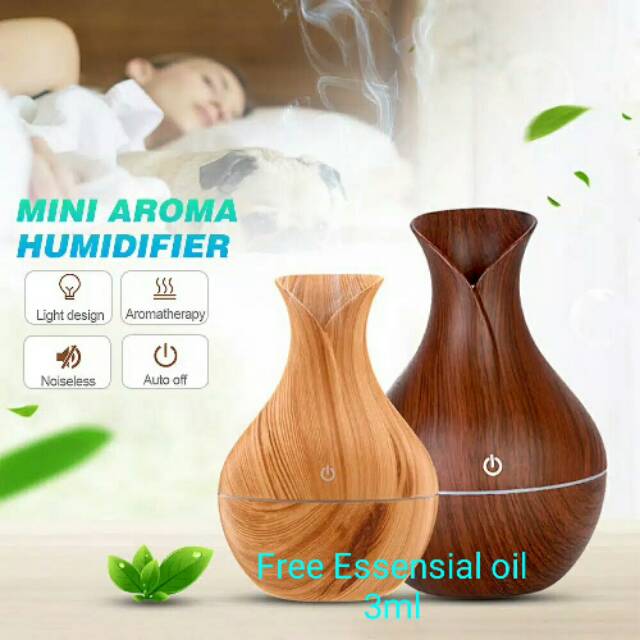 Taffware Ultrasonic Humidifier Aroma Essential Oil / Diffuser Bentuk Kuncup Bunga Aromaterapi 130ml