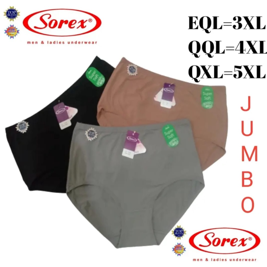 Celana dalam wanita sorex jumbo super soft 1248 original isi 6 pcs