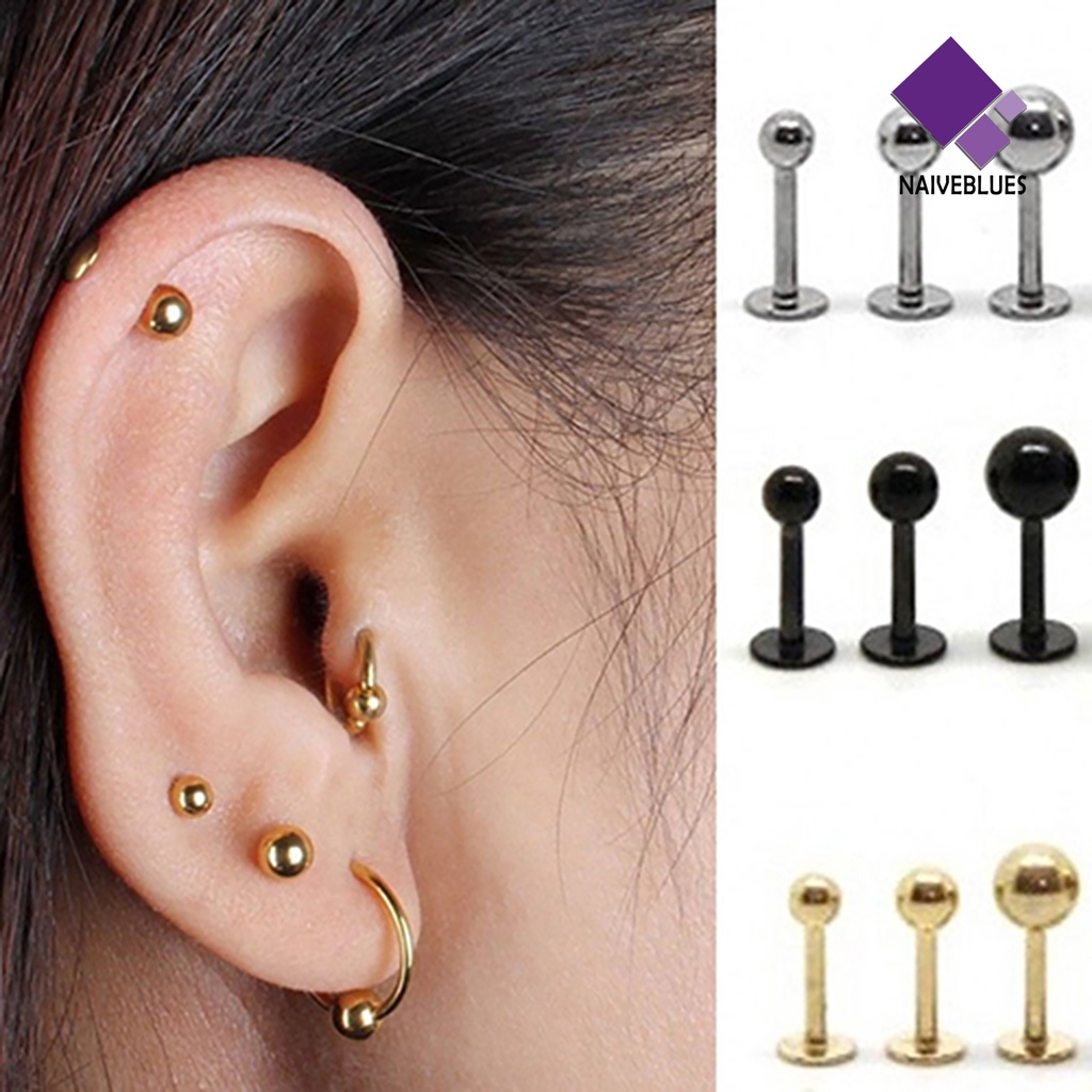 Anting Stud Bentuk Barbell Bahan Titanium Untuk Wanita