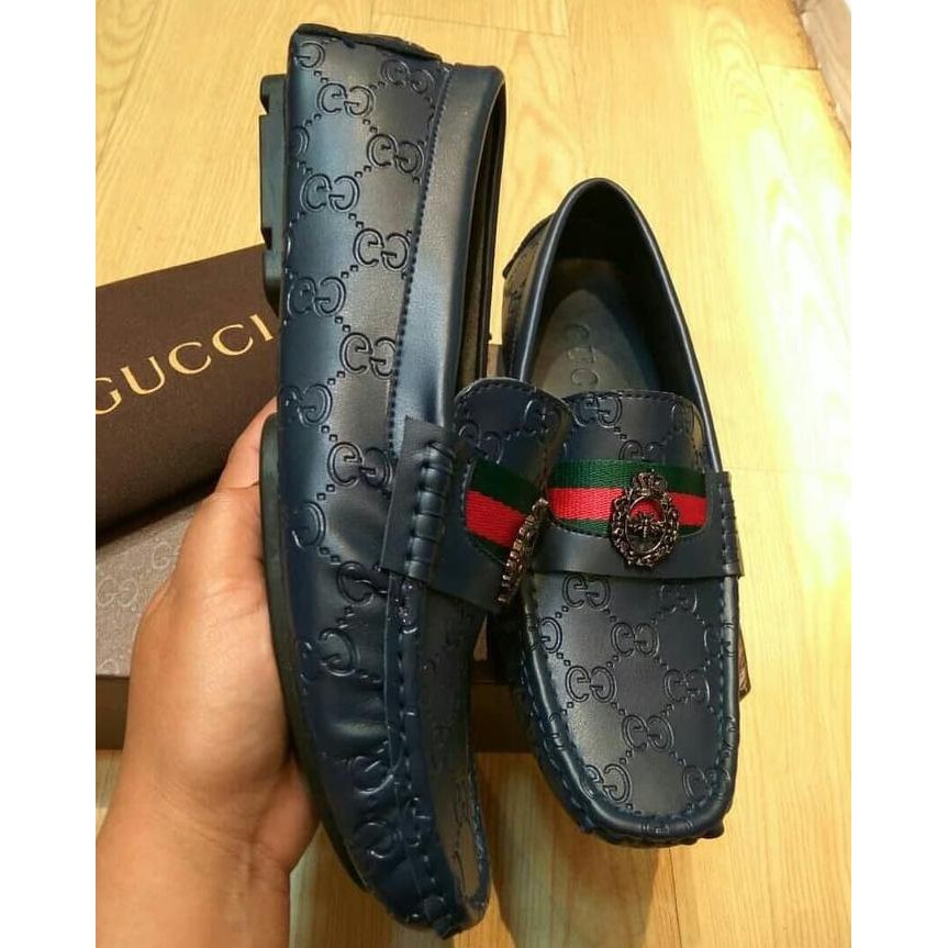 Produk Terpercaya SEPATU GUCCI TYPE 2 LOAFERS NAVY MIRROR QUALITY MURAH GILA