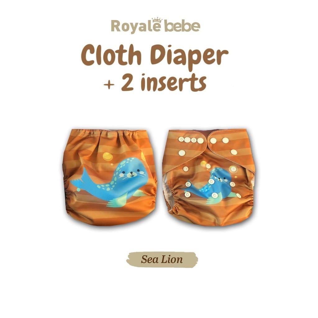 ROYALE BEBE CLOTH DIAPER PLUS 2 INSERT CLODI POPOK BISA DICUCI POPOK KAIN