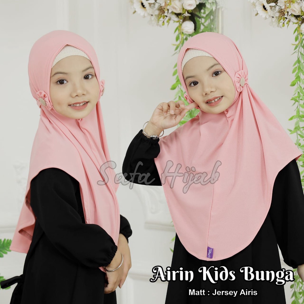 Kerudung Anak Jilbab Instan Anak Airin Kids Bunga Hijab Instan Tali Jersey Airis Safa Hijab