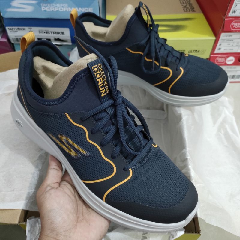 Skechers Men SALE 220002/NVYL-GO RUN FAST-VALIANCE NAVY YELLOW Size 43,5