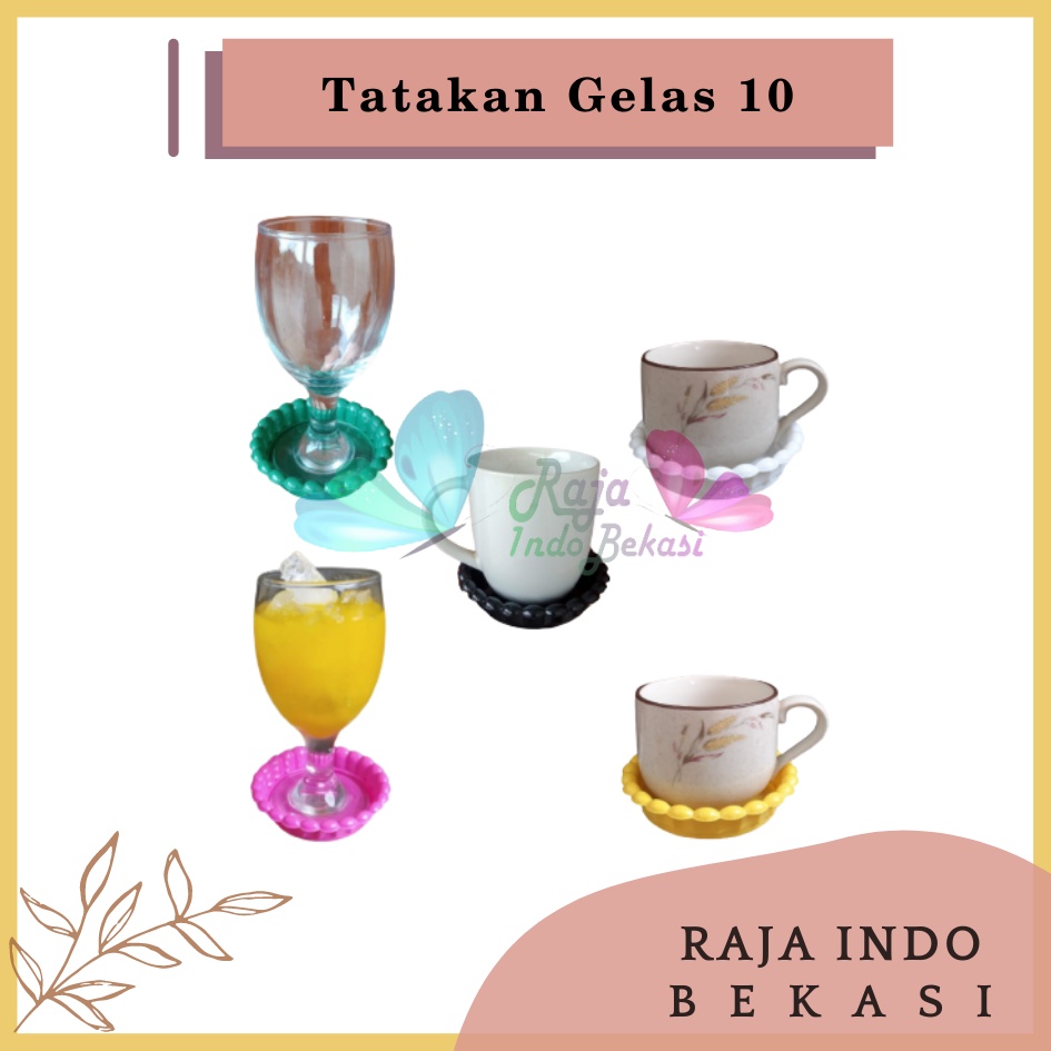 Tatakan Gelas Plastik 10 Warna Warni - Alas Gelas Kopi Teh Lucu Bukan Tatakan Gelas Kaca Keramik