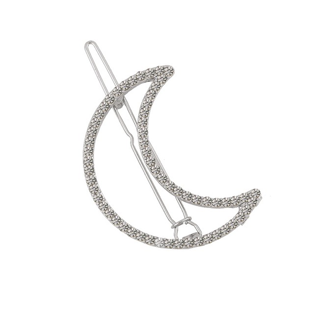 LRC Jepit Rambut Fashion Alloy Moon Diamond Hair Clip F4255X