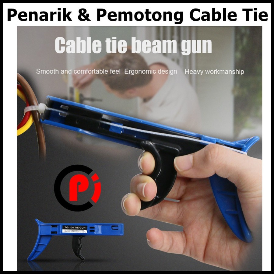 Tang Pistol Cable Ties Gun Pengikat Pengencang Pemotong Kabel Tis Fast