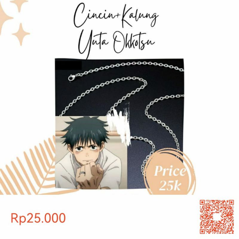 Viral kalung Cincin Yutq Okkotsu Anime Kaizen Titanium silver Gold impor Antikarat couple single l