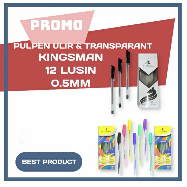 

PULPEN ULIR/BALL PEN KINGSMAN HARGA PEDAGANG 12 LUSIN
