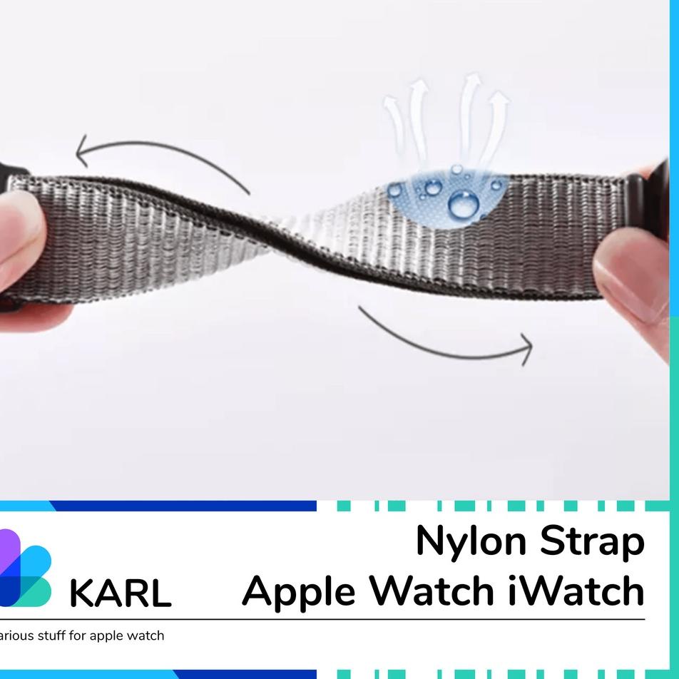 Terbaik Nylon Strap Apple Watch iWatch All Series 1/2/3/4/5/6/7 T500 T55 T500plus HW22 IWO W26 Smart