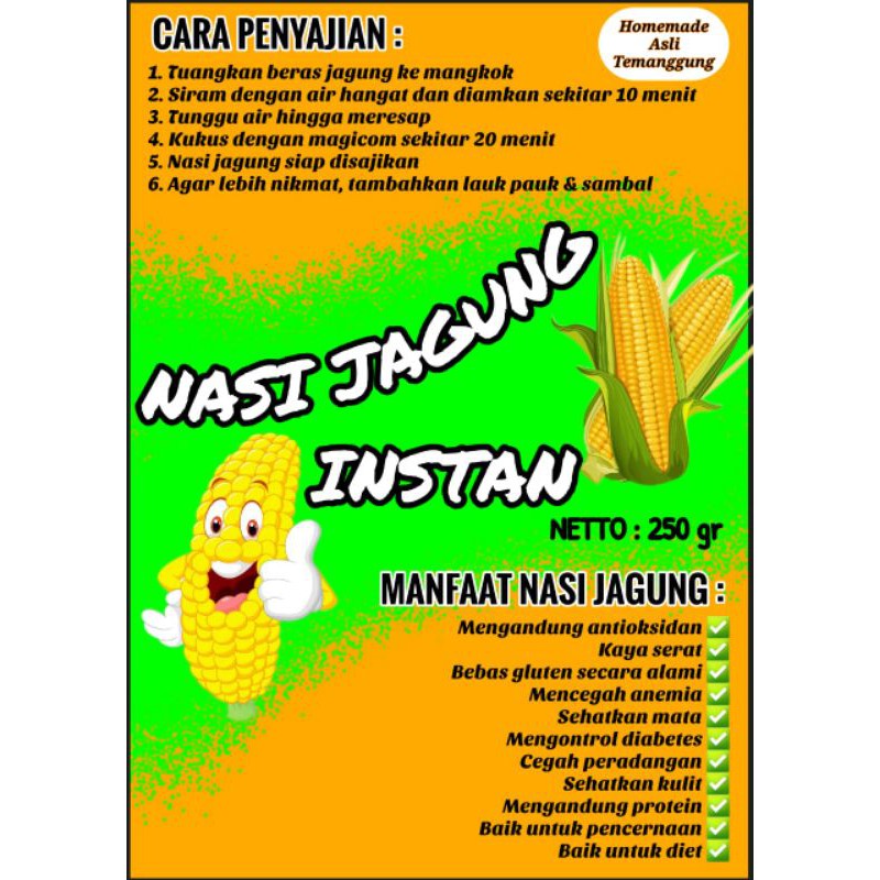 

nasi jagung instan 1kg