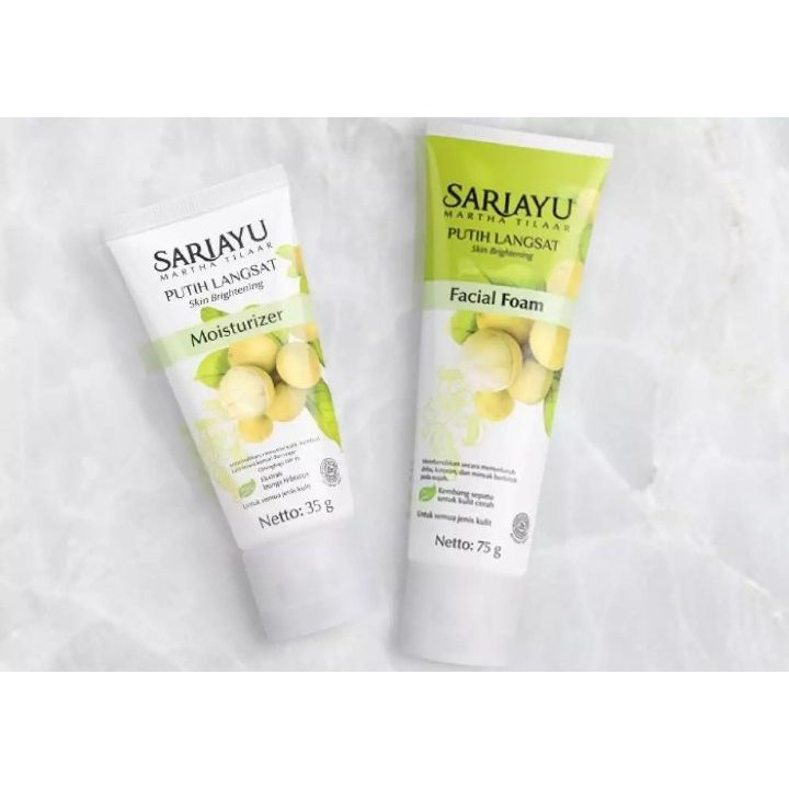 Sariayu Paket Pemutih Wajah  Krim siang + Sabun Wajah  (Facial Foam + Moisturizer)