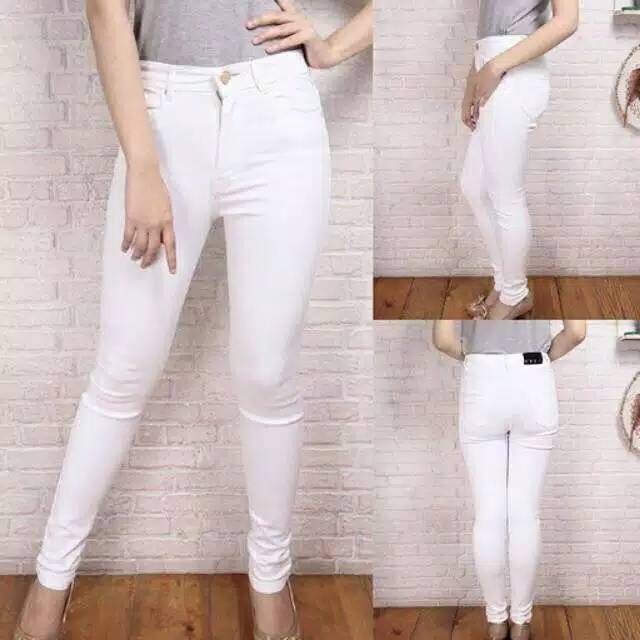  Celana  jeans  pensil wanita  warna putih  kualitas premium 