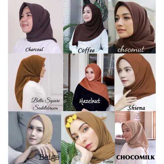  JILBAB  Hijab segiempat bella square kerudung Pollycotton 