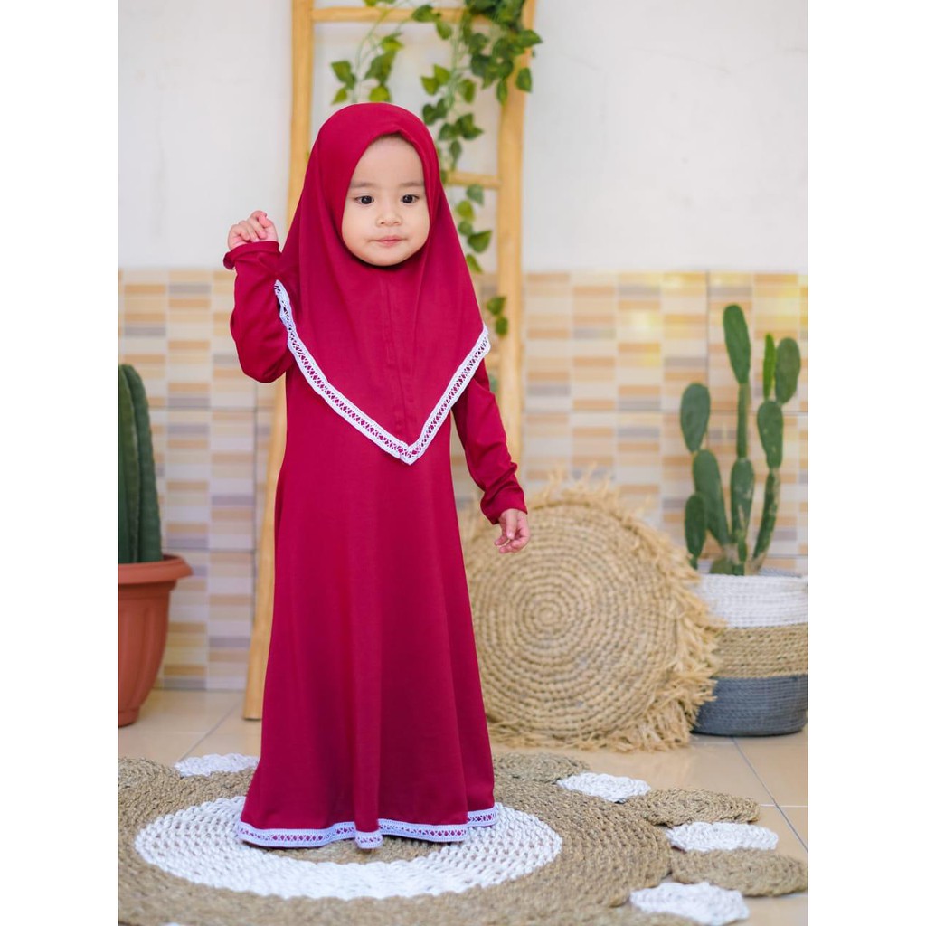 gamis anak / RENDA BAWAH SATU SET / gamis bayi / baby &amp; kids / hijab / PUSAT JILBAB CICALENGKA