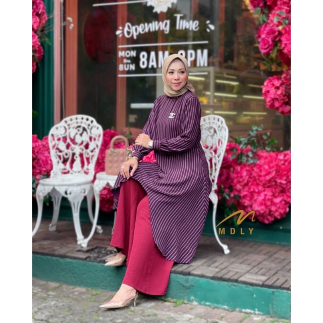 GAMIS DRESS WANITA ATASAN TUNIK KEMEJA VINELA  BY MDLY 3045