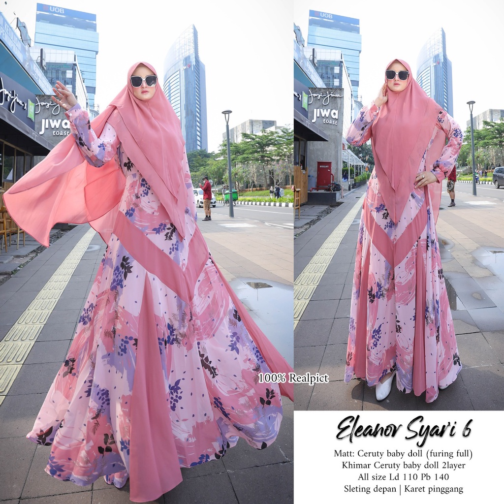 Zahira1808 Eleanor 6 Syari Ibu Busui Dress Hijab Muslimah Atasan Terlaris Gamis Syari Ori Best Seller-6