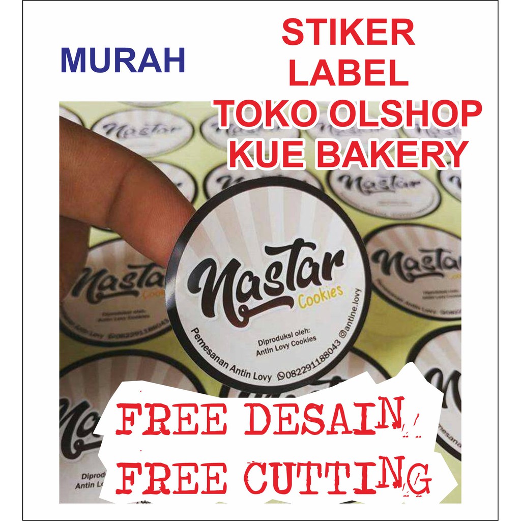 

[Min 100] Stiker Foto Label Kemasan Toko Olshop Kue Free Cutting BEBAS GAMBAR