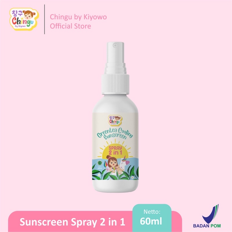 BPOM GREENTEA COOLING SUNSCREEN SPRAY CHINGU BY KIYOWO SUNSCREEN SPRAY KIYOWO 2in1